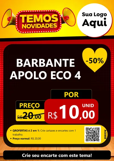 Modelo de Cartaz para Cartaz A4 Vertical com o tema Temos Novidades para Armarinho e Aviamentos