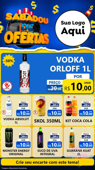 Modelo de Rede Social para Stories com o tema Sabadou de Ofertas para Distribuidora de bebidas