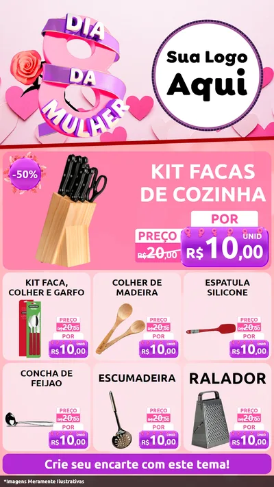 Modelo de Rede Social para Stories com o tema Dia da Mulher para Utilidades Domésticas