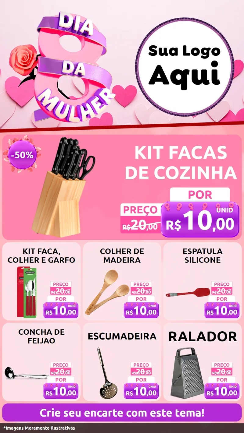 Modelo de Rede Social para Stories com o tema Dia da Mulher para Utilidades Domésticas