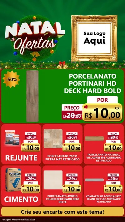 Modelo de Rede Social para Stories com o tema Natal de Ofertas para Pisos e revestimentos