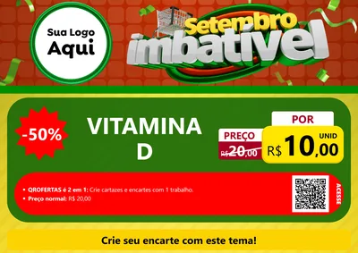Modelo de Cartaz para Cartaz A4 Horizontal com o tema Setembro Imbatível para Farmácia