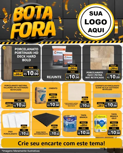 Modelo de Rede Social para Feed Instagram com o tema Bota Fora para Pisos e revestimentos