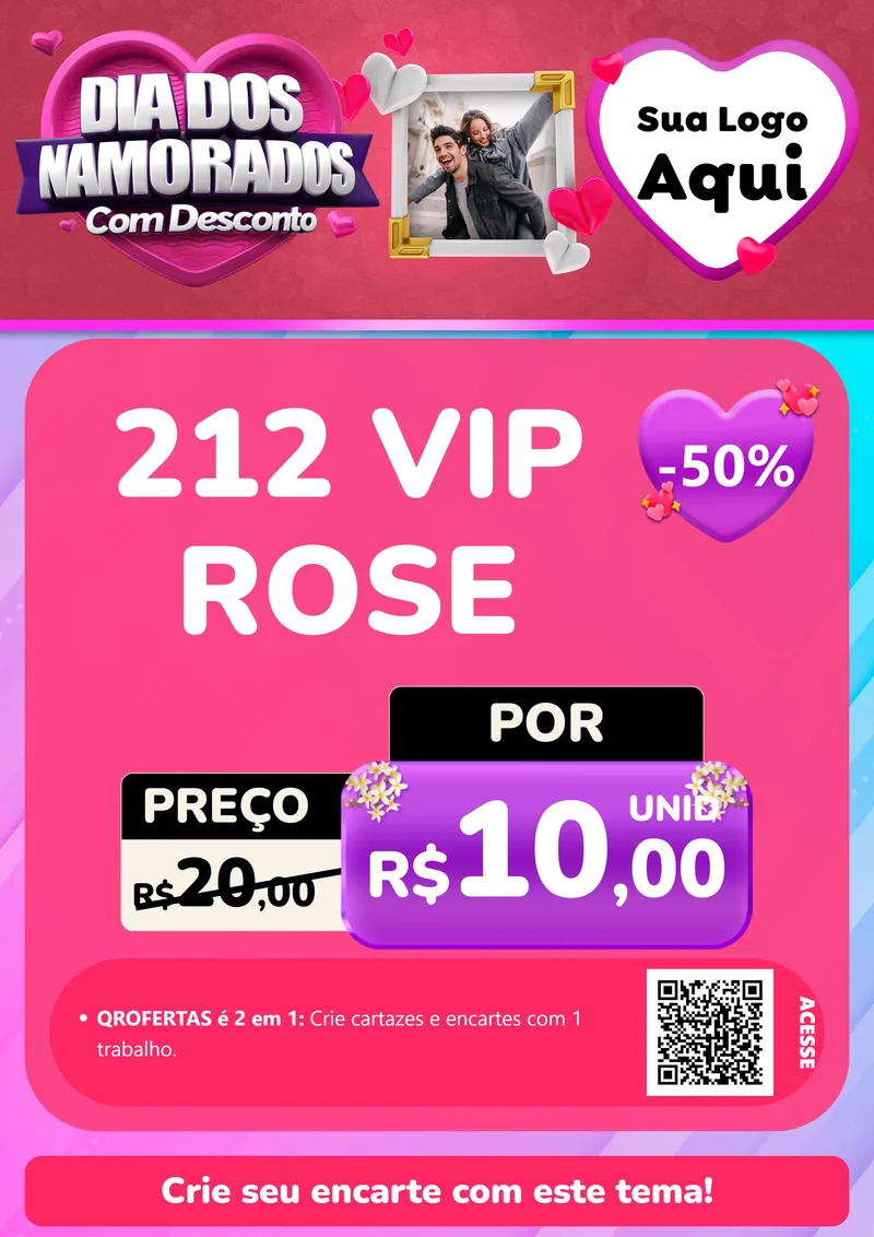 Modelo de Cartaz para Cartaz A4 Vertical com o tema Dia Dos Namorados Com Desconto para Perfumes