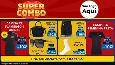 Modelo de TV para TV Horizontal com o tema Super Combo para Roupas e acessórios