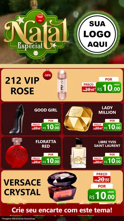 Modelo de TV para TV Vertical com o tema Natal Especial para Perfumes