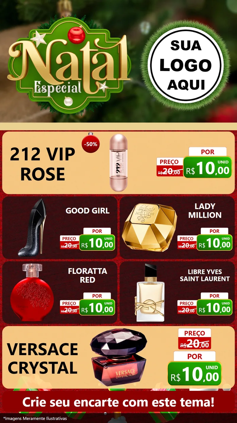 Modelo de TV para TV Vertical com o tema Natal Especial para Perfumes