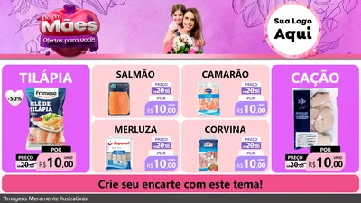 Modelo de TV para TV Horizontal com o tema Dia das Mães Ofertas para Você! para Peixaria