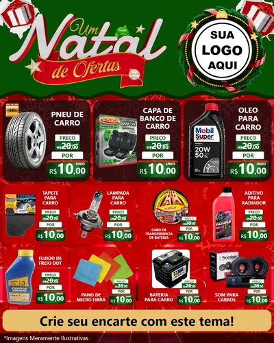 Modelo de Rede Social para Feed Instagram com o tema Um Natal de Ofertas para Auto peças