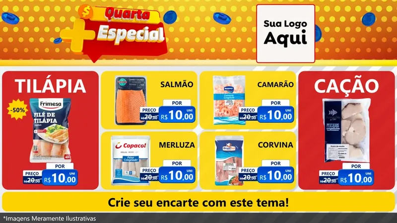 Modelo de TV para TV Horizontal com o tema Quarta Mais Especial para Peixaria