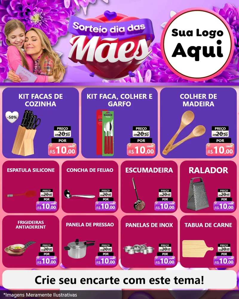 Modelo de Rede Social para Feed Instagram com o tema Sorteio Dia das Mães para Utilidades Domésticas