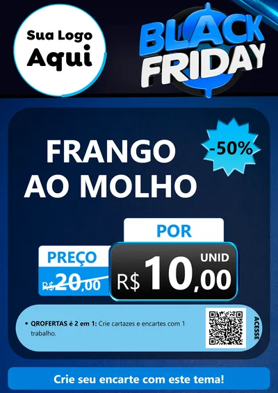 Modelo de Cartaz para Cartaz A4 Vertical com o tema Black Friday para Restaurante