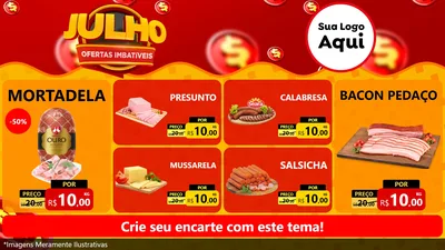 Modelo de TV para TV Horizontal com o tema Julho Ofertas Imbatíveis para Frios e Laticínios