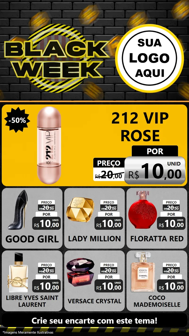 Modelo de Rede Social para Stories com o tema Black Week para Perfumes