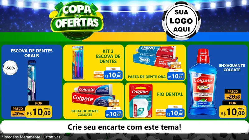 Modelo de TV para TV Horizontal com o tema Copa de Ofertas para Higiene Pessoal