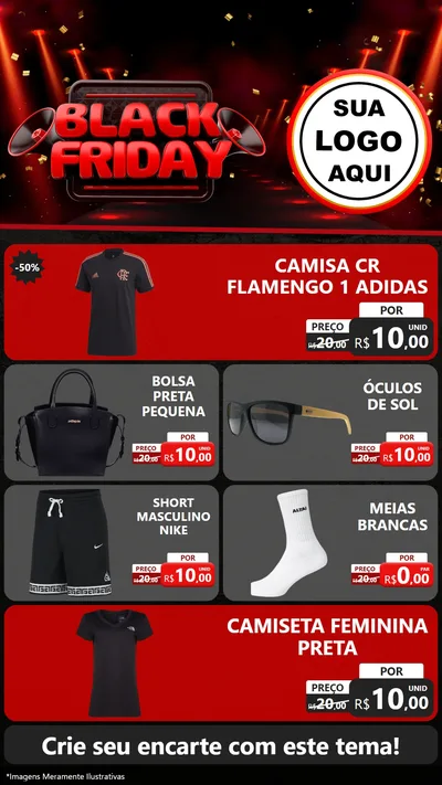 Modelo de TV para TV Vertical com o tema Black Friday para Roupas e acessórios