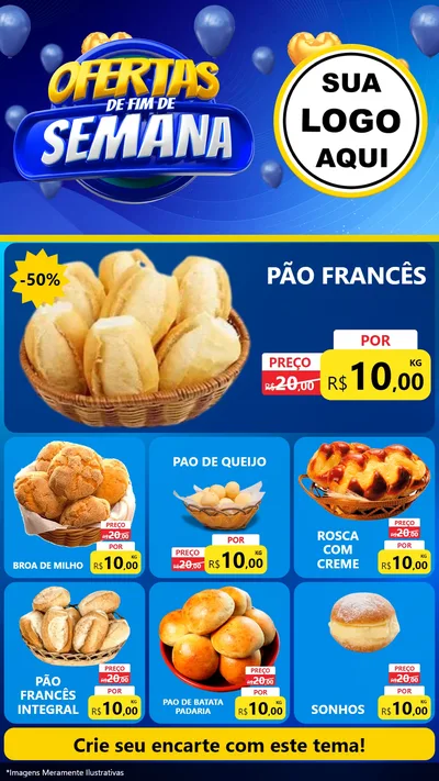 Modelo de Rede Social para Stories com o tema Ofertas de Fim de Semana para Padaria