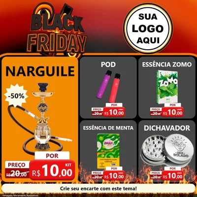 Modelo de Rede Social para Feed Facebook com o tema Black Friday para Tabacaria