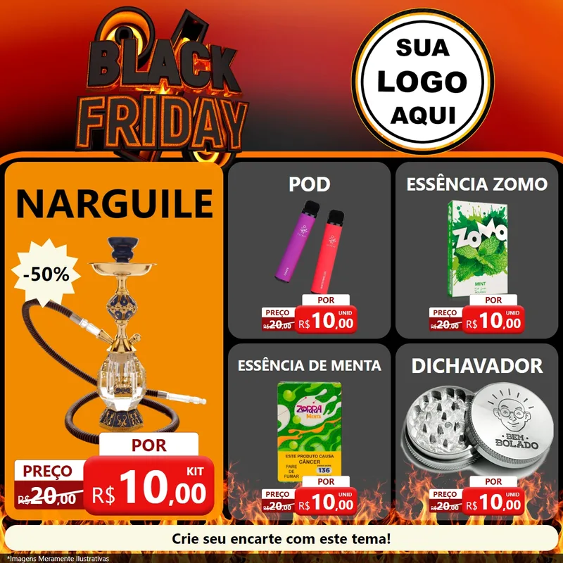 Modelo de Rede Social para Feed Facebook com o tema Black Friday para Tabacaria