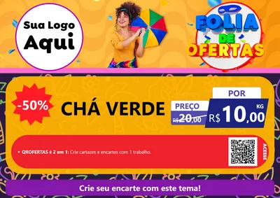 Modelo de Cartaz para Cartaz A4 Horizontal com o tema Folia de Ofertas para Produtos Naturais