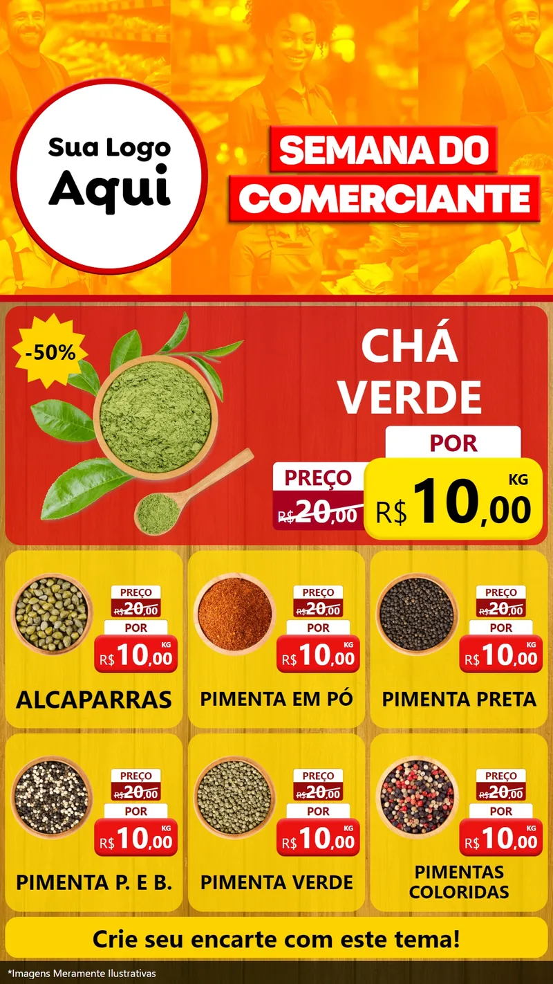 Modelo de Rede Social para Stories com o tema Semana do Comerciante para Produtos Naturais