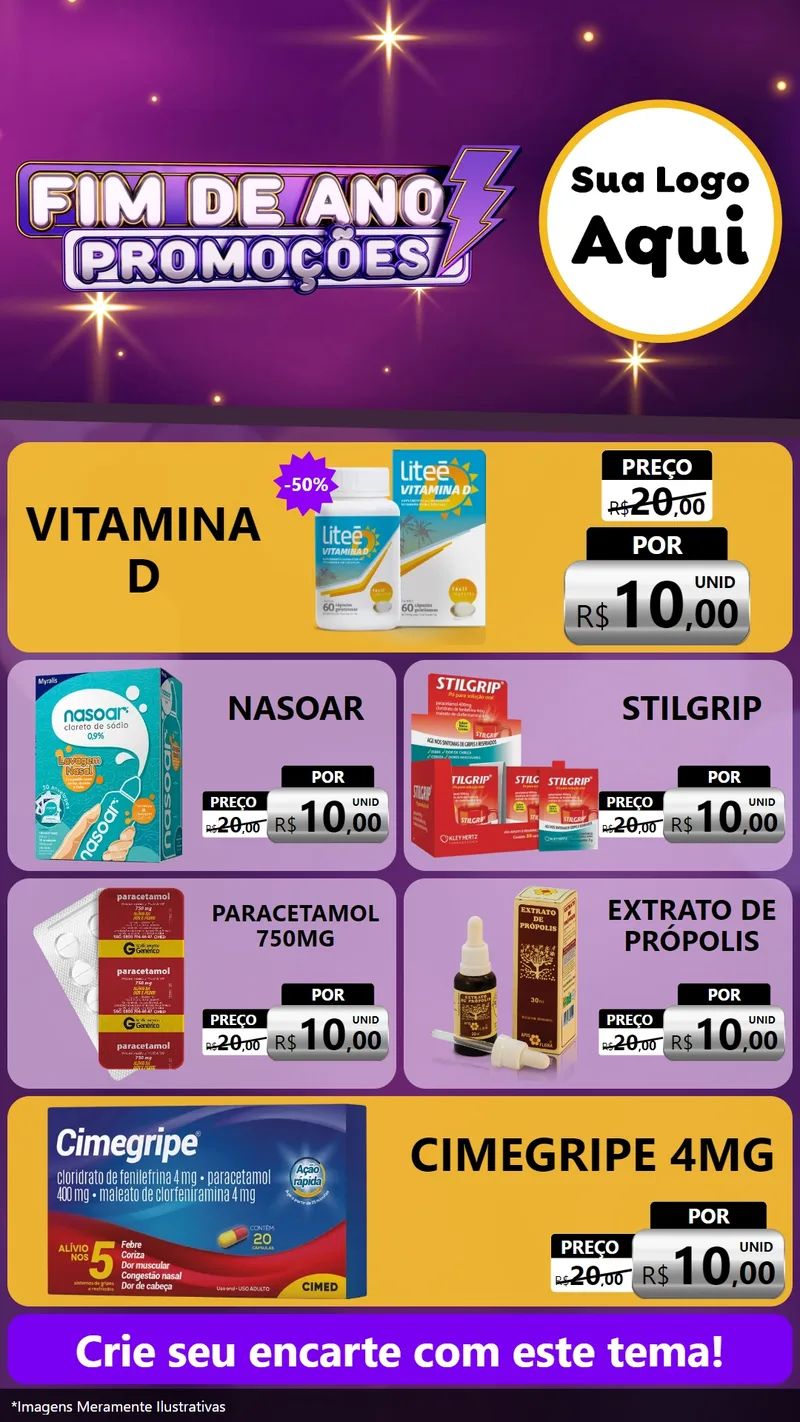 Modelo de TV para TV Vertical com o tema Fim de Ano Promoções para Farmácia