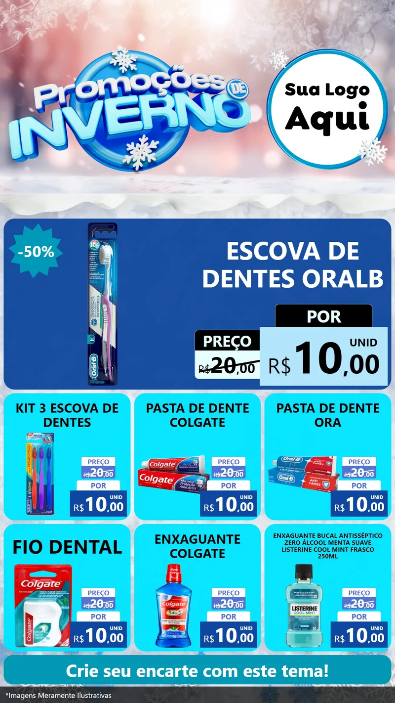 Modelo de Rede Social para Stories com o tema Promoções de Inverno para Higiene Pessoal