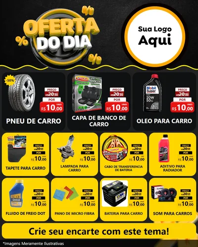 Modelo de Rede Social para Feed Instagram com o tema Oferta Do Dia para Auto peças