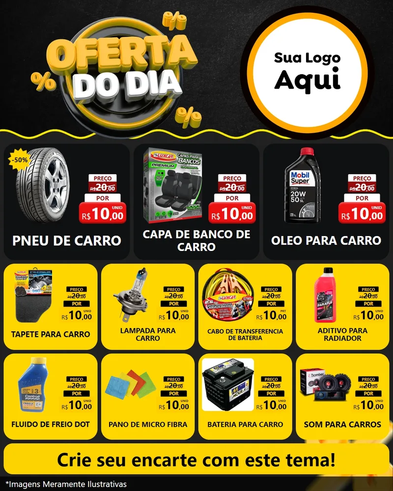 Modelo de Rede Social para Feed Instagram com o tema Oferta Do Dia para Auto peças