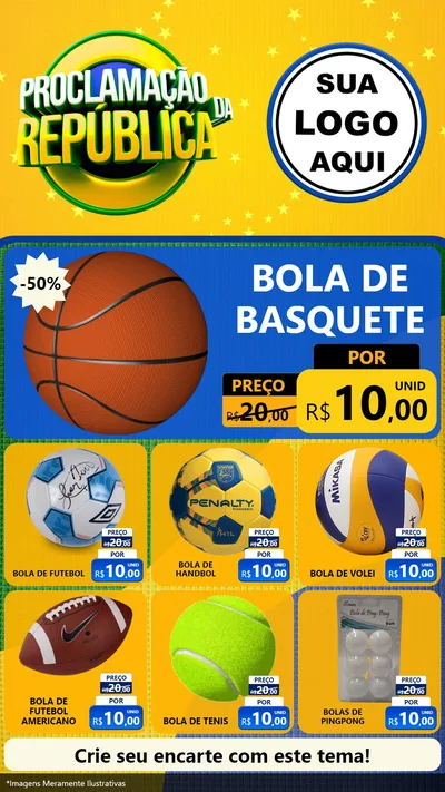 Modelo de Rede Social para Stories com o tema Proclamação da República para Artigos Esportivos