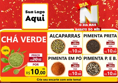Modelo de Encarte para Encarte A4 Horizontal com o tema Dia N o Dia Mais Barato do Mês para Produtos Naturais