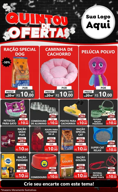 Modelo de Encarte para Encarte Grande com o tema Quintou de Ofertas para Pet Shop