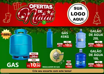 Modelo de Encarte para Encarte A4 Horizontal com o tema Ofertas de Natal para Água e gás