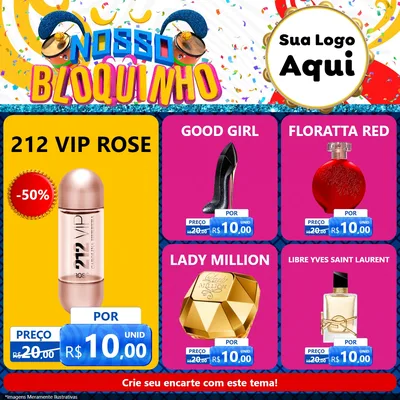 Modelo de Rede Social para Feed Facebook com o tema Nosso Bloquinho para Perfumes