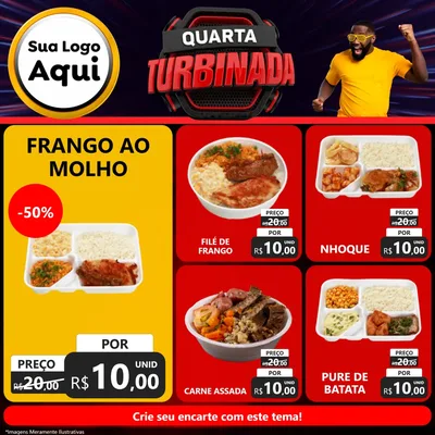 Modelo de Rede Social para Feed Facebook com o tema Quarta Turbinada para Restaurante