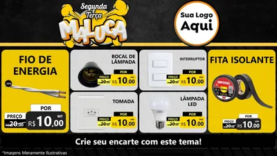 Modelo de TV para TV Horizontal com o tema Segunda e Terça Maluca para Materiais Elétricos