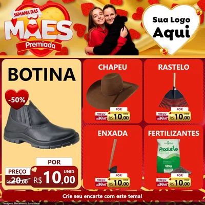 Modelo de Rede Social para Feed Facebook com o tema Semana das Mães Premiada para Agropecuária