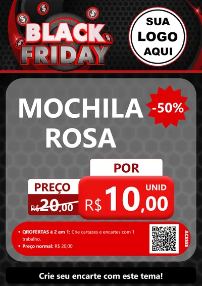 Modelo de Cartaz para Cartaz A4 Vertical com o tema Black Friday para Papelaria