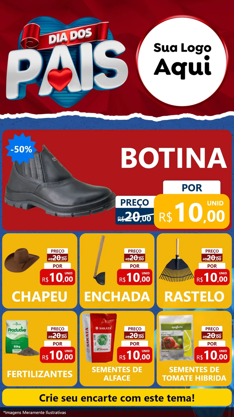 Modelo de Rede Social para Stories com o tema Dia dos Pais para Agropecuária