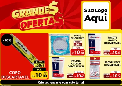 Modelo de Encarte para Encarte A4 Horizontal com o tema Grandes Ofertas para Embalagens