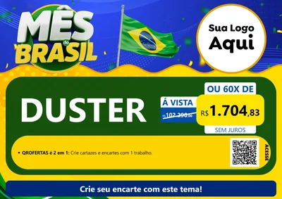 Modelo de Cartaz para Cartaz A4 Horizontal com o tema Mês do Brasil para Concessionaria de Carros