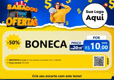 Modelo de Cartaz para Cartaz A4 Horizontal com o tema Sabadou de Ofertas para Brinquedos