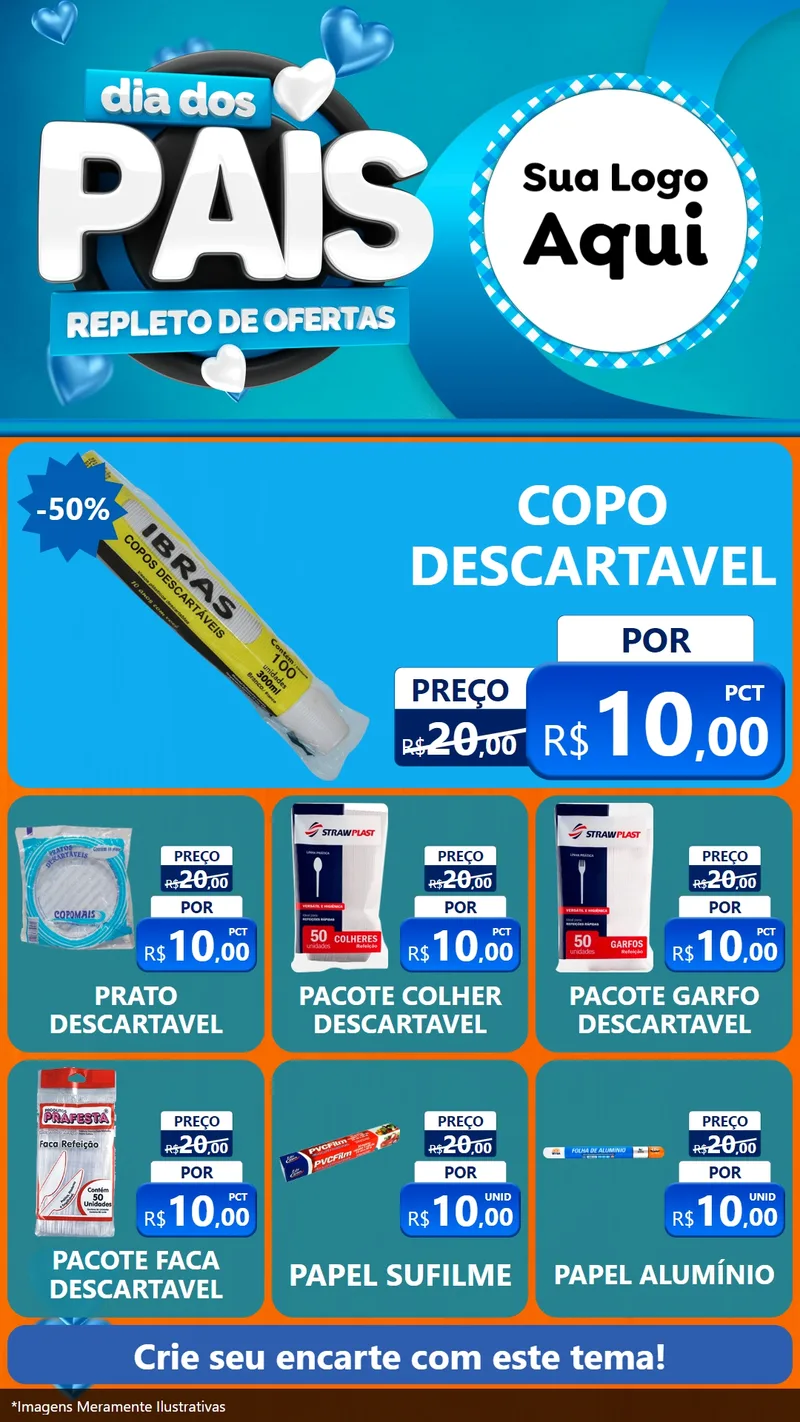 Modelo de Rede Social para Stories com o tema Dia Dos Pais Repleto de Ofertas para Embalagens