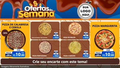 Modelo de TV para TV Horizontal com o tema Ofertas da Semana - Páscoa para Pizzaria