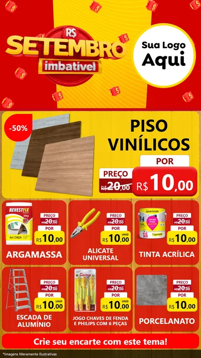 Modelo de Rede Social para Stories com o tema Setembro Imbatível para Material para Construção