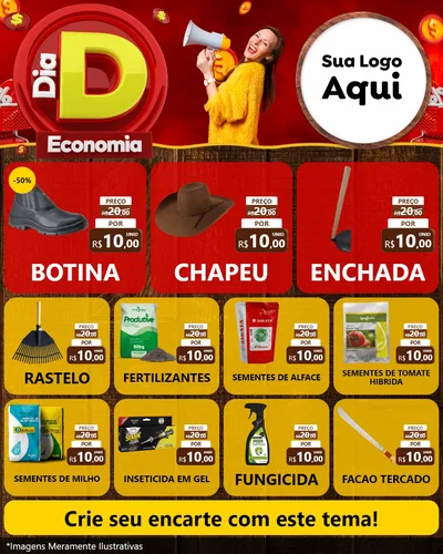 Modelo de Rede Social para Feed Instagram com o tema Dia D Economia para Agropecuária