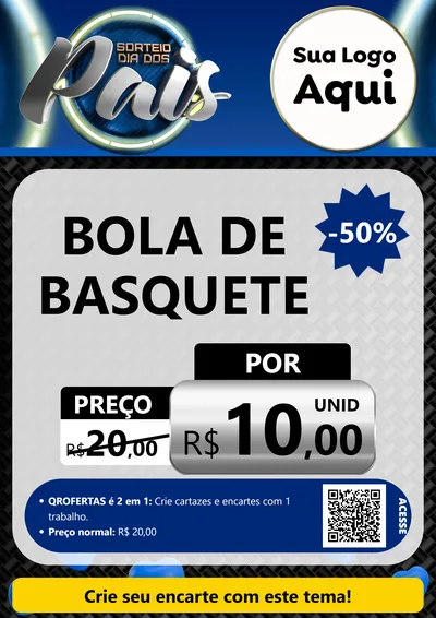 Modelo de Cartaz para Cartaz A4 Vertical com o tema Sorteio Dia Dos Pais para Artigos Esportivos