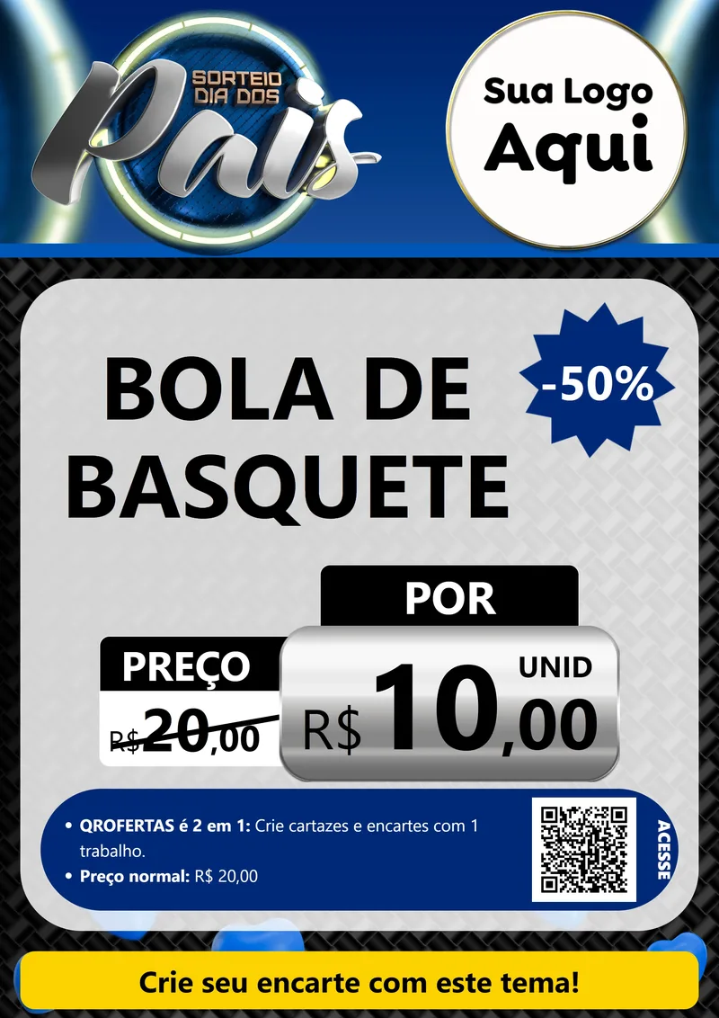 Modelo de Cartaz para Cartaz A4 Vertical com o tema Sorteio Dia Dos Pais para Artigos Esportivos