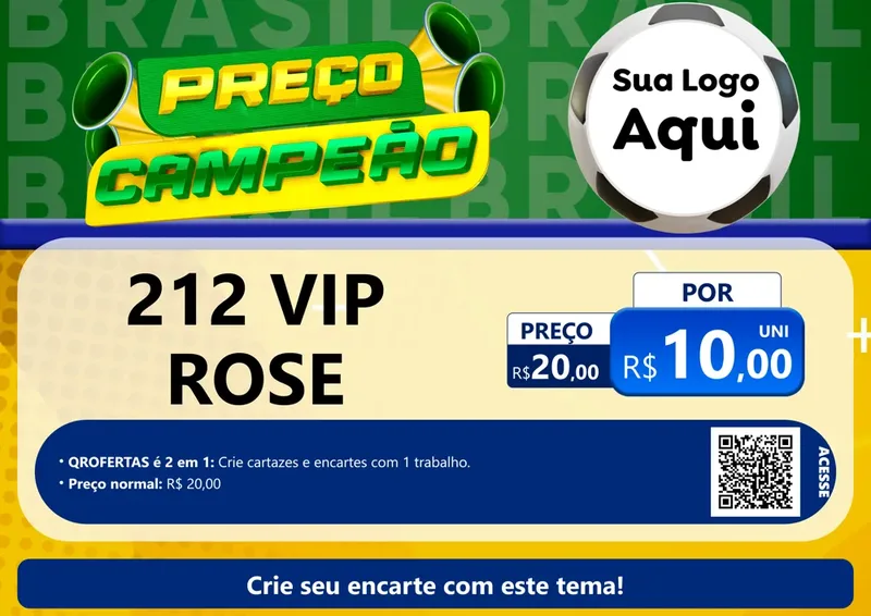 Modelo de Cartaz para Cartaz A4 Horizontal com o tema Preço Campeão - Copa para Perfumes
