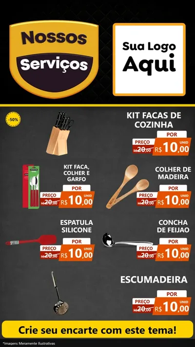 Modelo de TV para TV Vertical com o tema Nossos Serviços para Utilidades Domésticas